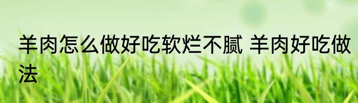 羊肉怎么做好吃软烂不腻 羊肉好吃做法