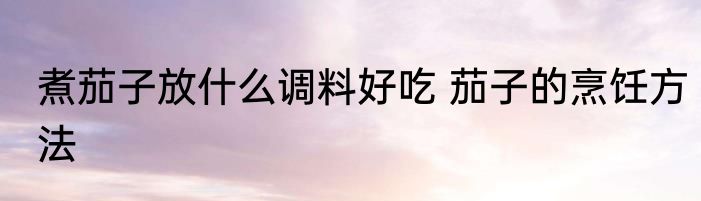 煮茄子放什么调料好吃 茄子的烹饪方法