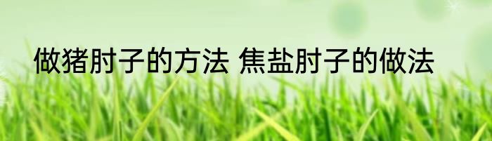 做猪肘子的方法 焦盐肘子的做法