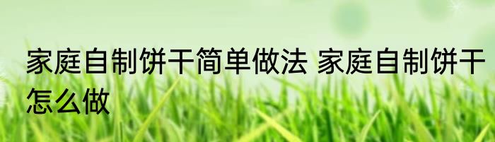 家庭自制饼干简单做法 家庭自制饼干怎么做