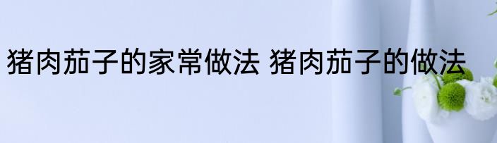 猪肉茄子的家常做法 猪肉茄子的做法