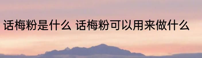 话梅粉是什么 话梅粉可以用来做什么