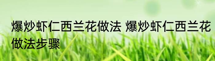 爆炒虾仁西兰花做法 爆炒虾仁西兰花做法步骤