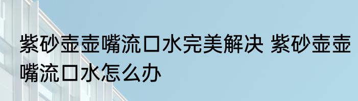 紫砂壶壶嘴流口水完美解决 紫砂壶壶嘴流口水怎么办