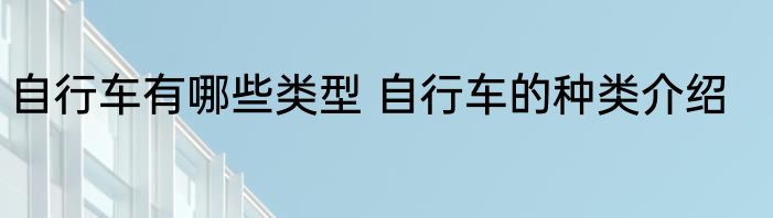 自行车有哪些类型 自行车的种类介绍