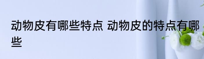 动物皮有哪些特点 动物皮的特点有哪些