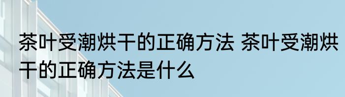茶叶受潮烘干的正确方法 茶叶受潮烘干的正确方法是什么