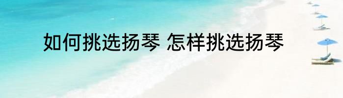 如何挑选扬琴 怎样挑选扬琴
