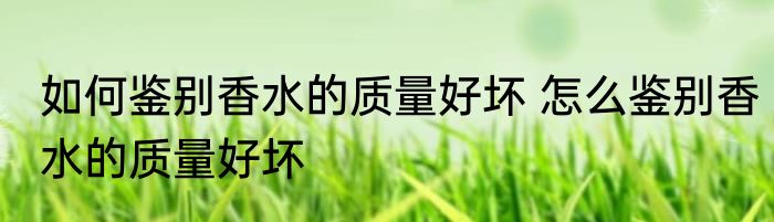 如何鉴别香水的质量好坏 怎么鉴别香水的质量好坏