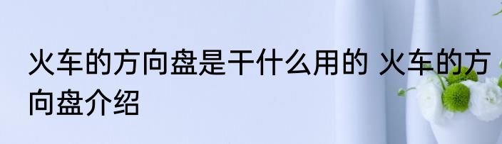 火车的方向盘是干什么用的 火车的方向盘介绍