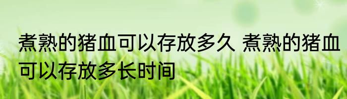 煮熟的猪血可以存放多久 煮熟的猪血可以存放多长时间