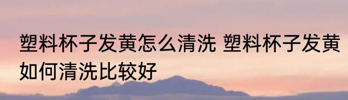 塑料杯子发黄怎么清洗 塑料杯子发黄如何清洗比较好