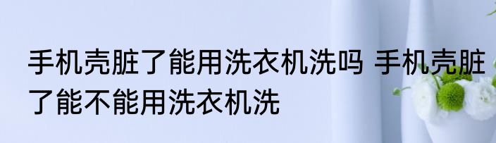 手机壳脏了能用洗衣机洗吗 手机壳脏了能不能用洗衣机洗
