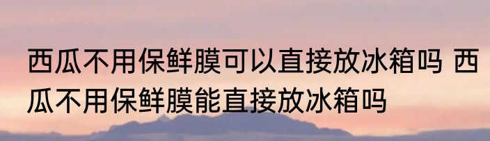 西瓜不用保鲜膜可以直接放冰箱吗 西瓜不用保鲜膜能直接放冰箱吗