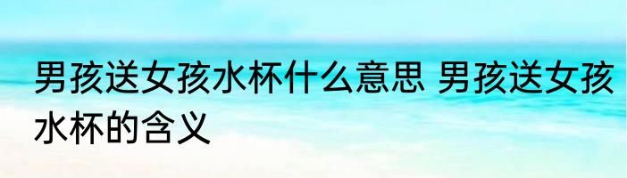 男孩送女孩水杯什么意思 男孩送女孩水杯的含义