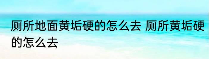 厕所地面黄垢硬的怎么去 厕所黄垢硬的怎么去