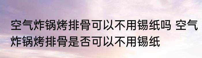 空气炸锅烤排骨可以不用锡纸吗 空气炸锅烤排骨是否可以不用锡纸