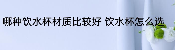 哪种饮水杯材质比较好 饮水杯怎么选