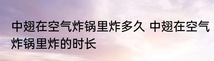 中翅在空气炸锅里炸多久 中翅在空气炸锅里炸的时长