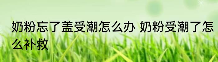 奶粉忘了盖受潮怎么办 奶粉受潮了怎么补救