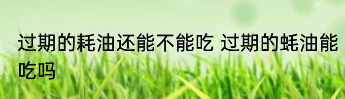 过期的耗油还能不能吃 过期的蚝油能吃吗