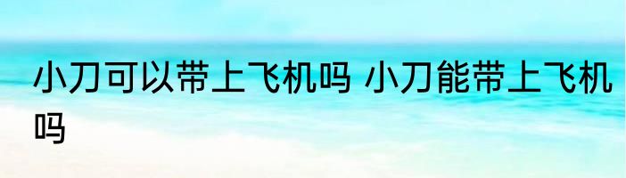 小刀可以带上飞机吗 小刀能带上飞机吗