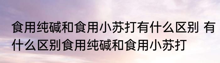 食用纯碱和食用小苏打有什么区别 有什么区别食用纯碱和食用小苏打