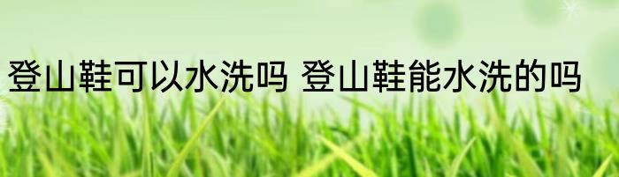 登山鞋可以水洗吗 登山鞋能水洗的吗