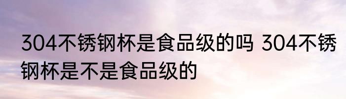 304不锈钢杯是食品级的吗 304不锈钢杯是不是食品级的