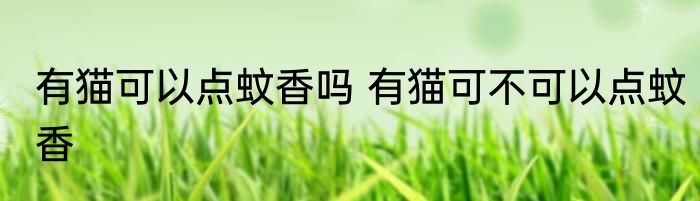 有猫可以点蚊香吗 有猫可不可以点蚊香
