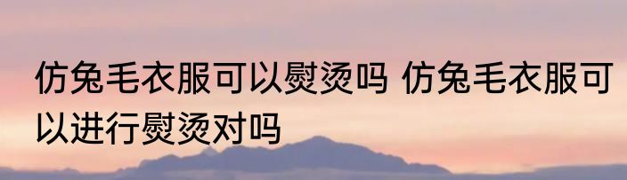 仿兔毛衣服可以熨烫吗 仿兔毛衣服可以进行熨烫对吗