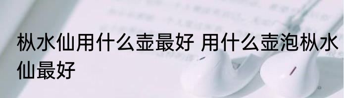 枞水仙用什么壶最好 用什么壶泡枞水仙最好