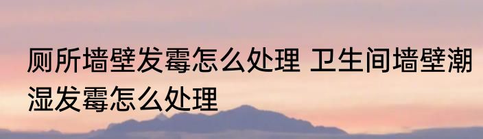 厕所墙壁发霉怎么处理 卫生间墙壁潮湿发霉怎么处理