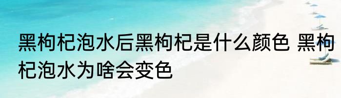 黑枸杞泡水后黑枸杞是什么颜色 黑枸杞泡水为啥会变色