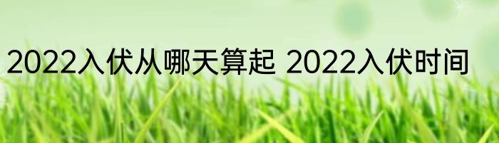 2022入伏从哪天算起 2022入伏时间