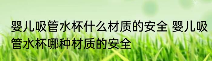 婴儿吸管水杯什么材质的安全 婴儿吸管水杯哪种材质的安全
