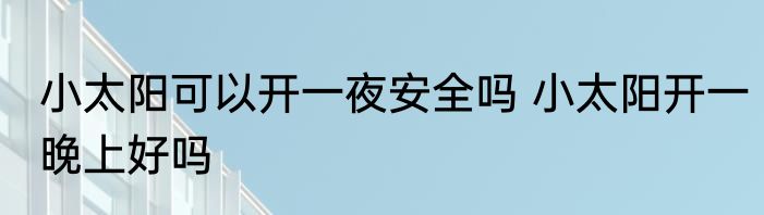 小太阳可以开一夜安全吗 小太阳开一晚上好吗