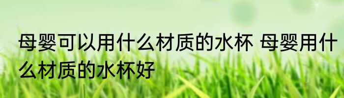 母婴可以用什么材质的水杯 母婴用什么材质的水杯好