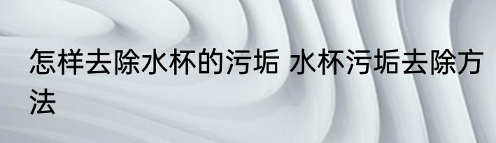 怎样去除水杯的污垢 水杯污垢去除方法