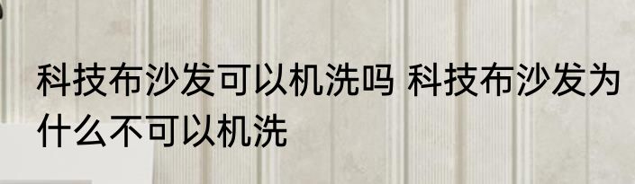 科技布沙发可以机洗吗 科技布沙发为什么不可以机洗
