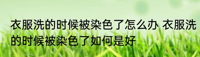衣服洗的时候被染色了怎么办 衣服洗的时候被染色了如何是好