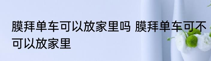 膜拜单车可以放家里吗 膜拜单车可不可以放家里