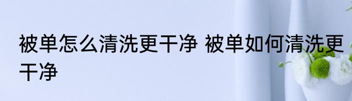 被单怎么清洗更干净 被单如何清洗更干净