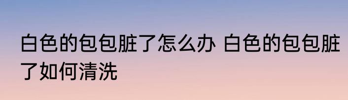 白色的包包脏了怎么办 白色的包包脏了如何清洗
