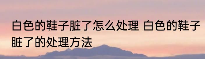 白色的鞋子脏了怎么处理 白色的鞋子脏了的处理方法