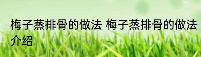 梅子蒸排骨的做法 梅子蒸排骨的做法介绍