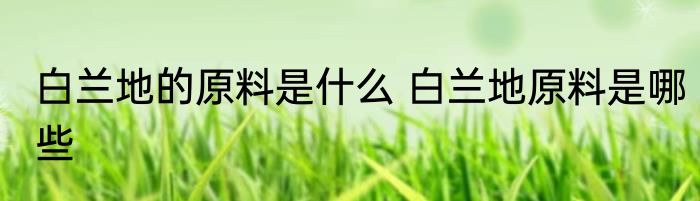 白兰地的原料是什么 白兰地原料是哪些
