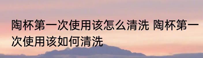 陶杯第一次使用该怎么清洗 陶杯第一次使用该如何清洗