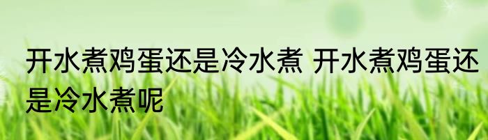 开水煮鸡蛋还是冷水煮 开水煮鸡蛋还是冷水煮呢