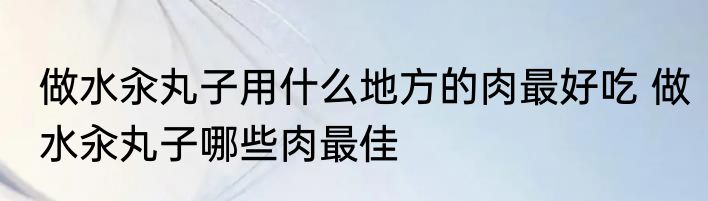 做水汆丸子用什么地方的肉最好吃 做水汆丸子哪些肉最佳